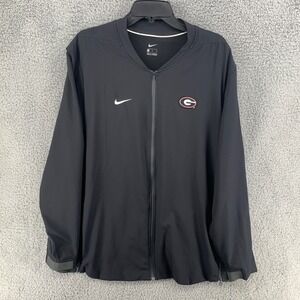 Nike Georgia Bulldogs XL Windbreaker Jacket NCAA Mens Full Zip Black